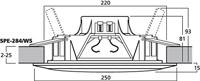 MONACOR SPE-284/WS ELA weerbestendig ELA plafondluidspreker-paar met 2-weg systeem en dome-tweeters, plafondinbouwluidsprekers, temperatuurbestendig tot 100 graden Celsius, in wit - thumbnail
