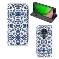 Motorola Moto G7 Play Smart Cover Flower Blue - thumbnail