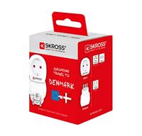 SKROSS | 1.500232-E | Europe to Denmark | Reisadapter van Europa naar Denemarken - Spanning en vermogen: 100V – 1600W / 250V – 4000W. Bescherming tegen elektrische schokken - thumbnail