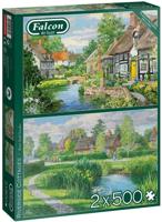 Falcon legpuzzel Riverside Cottages 2 x 500 stukjes - thumbnail