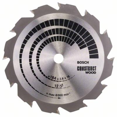Bosch Accessories Construct Wood 2608641200 Hardmetaal-cirkelzaagblad 184 x 16 x 2.6 mm Aantal tanden: 12 1 stuk(s) Bosch Accessories Construct Wood 2608641200 Hardmetaal-cirkelzaagblad 184 x 16 x 2.6 mm Aantal tanden: 12 1 stuk(s)