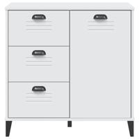 Dressoir VIKEN 80x40x80 cm massief grenenhout wit - thumbnail