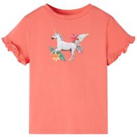 Kindershirt met korte mouwen 92 koraalkleurig - thumbnail