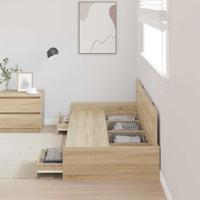 Opbergbedframe met hoofdeinde Sonoma Eiken 80 x 200 cm Bewerkt hout - thumbnail