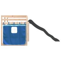 Stapelbed met glijbaan en gordijnen blauw 80x200 cm - thumbnail