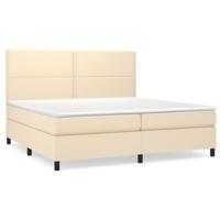 Boxspring met matras stof crèmekleurig 200x200 cm - thumbnail