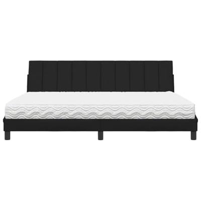 Bed met matras "Hanko" stof zwart 200x200 cm