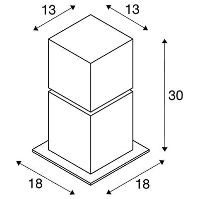 SLV 1000344 SQUARE POLE 30 Staande buitenlamp Energielabel: E (A - G) LED vast ingebouwd 20 W RVS