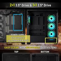 PC-behuizing (zonder voeding) - BITFENIX - CETO Premium Volcano - Mid-tower - ATX-vormfactor - 4x120mm A-RGB - Zwart - thumbnail