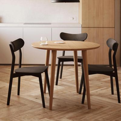 Kave Home Uitschuifbare Ronde Bistrotafel/Eettafel 'Oqui' Eikenhout, 90-170 x 90cm