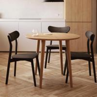 Kave Home Uitschuifbare Ronde Bistrotafel/Eettafel 'Oqui' Eikenhout, 90-170 x 90cm - thumbnail