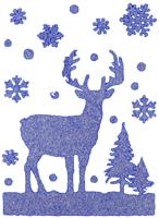 Raamstickers rendier blauw 40 cm | 24 stuks - thumbnail