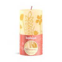 Bolsius Stompkaars Silhouette Botergeel Met Print 13x6,8 cm - thumbnail