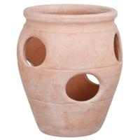 Mica aardbeien bloempot terracotta 31 cm | 6 stuks - thumbnail