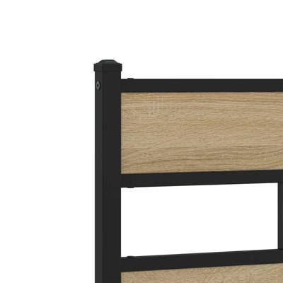 Hoofdbord 75 cm ijzer en bewerkt hout sonoma eikenkleurig