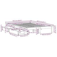 Bedframe zonder matras massief grenenhout wit 140x200 cm - thumbnail