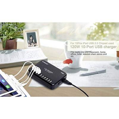 LVSUN 120W Smart 10-Port USB-laadstation 120 W 10x USB-A Zwart Binnen