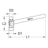 KS Tools 142.1524 1421524 Bankwerkershamer 800 g 365 mm 1 stuk(s) - thumbnail