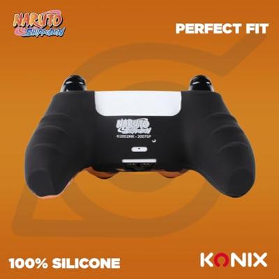 Beschermhoes voor controller - KONIX - Naruto Shippuden - DualSense PS5 - Siliconen - Kurama/Kyûbi en Naruto patroon - Zwart Beschermhoes voor controller - KONIX - Naruto Shippuden - DualSense PS5 - Siliconen - Kurama/Kyûbi en Naruto patroon - Zwart