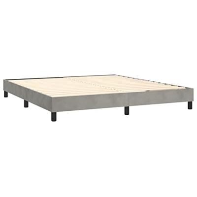 Boxspring met matras fluweel lichtgrijs 160x200 cm