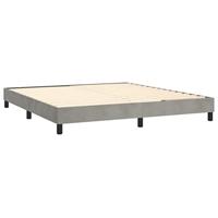 Boxspring met matras fluweel lichtgrijs 160x200 cm - thumbnail