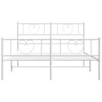 Bedframe met hoofd- en voeteneinde metaal wit 120 x 190 cm - thumbnail