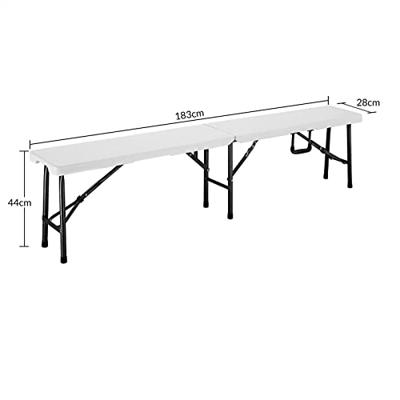 Bierbanken set van 2 stuks Kunststof Wit - 180cm Bierbanken set van 2 stuks Kunststof Wit - 180cm