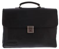Plevier 15.6 inch leren laptoptas Navigator Morse zwart - thumbnail