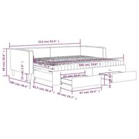 Slaapbank met onderschuifbed en lades 90x190 cm stof lichtgrijs - thumbnail
