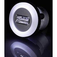 TRU COMPONENTS USB-05 USB-inbouwbus 2.0 Bus, inbouw USB-bus type A verlicht naar USB-steker type A met 60 cm kabel Inhoud: 1 stuk(s) - thumbnail