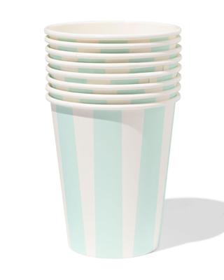 HEMA Bekers 250ml papier strepen - 8 stuks (blauw)