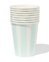 HEMA Bekers 250ml papier strepen - 8 stuks (blauw) - thumbnail