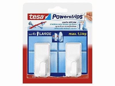 Haken tesa Powerstrips® LARGE Classic zelfklevend verwijderbaar wit 2 stuks