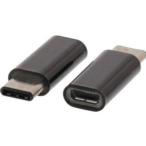 Valueline VLCP60910B Usb 2.0-adapter Usb-c Male - Usb Micro-b Female Zwart
