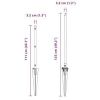 VidaXL Afrasteringspaal 7 pcs zilver staal - thumbnail