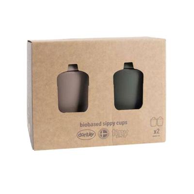 Dantoy anti-knoei drinkbekers mokka/olijfgroen, 2dlg.