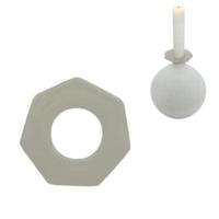 Stjernsund kaarsenring loua grijs glans 5,5cm | 48 stuks - thumbnail