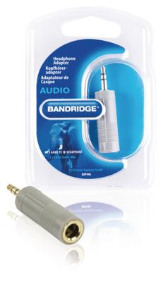 Bandridge Blue Hoofdtelefoon Adapter (3.5mm M - 6.3mm F Stereo)