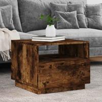 Salontafel met LED-verlichting 50x49x40 cm gerookt eikenkleurig - thumbnail