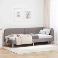 Hoekbedframe met hoofdeinde Taupe 80 x 200 cm Stof - thumbnail