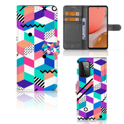 Samsung Galaxy A72 | Book Case | Blokken Kleurrijk