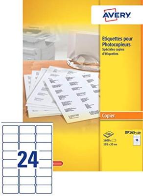 Etiket avery dp246-100 70x36mm wit 2400st Etiket avery dp246-100 70x36mm wit 2400st