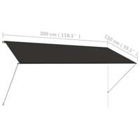 Luifel uittrekbaar 300x150 cm antraciet - thumbnail