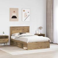 Bedframe Ambachtelijk eiken 120 x 190 cm Massief grenenhout - thumbnail