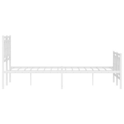 Bedframe met hoofd- en voeteneinde metaal wit 120 x 190 cm - thumbnail
