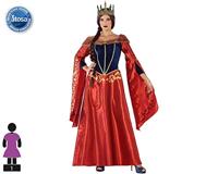 Kostuums voor Volwassenen 113916 Rood Marineblauw Middeleeuwse Koningin - Maat: XS/S - Maat: XS/S - thumbnail
