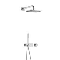 Hotbath Gal - Inbouw Regendoucheset - Chroom - Thermostatisch - Wandarm 35 cm - Hoofddouche 220 mm - Staafhanddouche - thumbnail