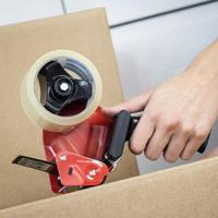 Verpakkingstape dispenser Rapesco Germ-Savvy 960 antibacterieel met transparante tape zwart - thumbnail