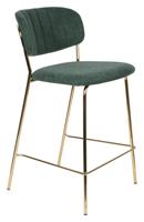 ZILT Barstoel 'Kolten' kleur Goud/Donkergroen (zithoogte 65cm) - thumbnail