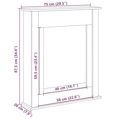 Haardombouw 75x20x87,5 cm bewerkt hout oud houtkleurig - thumbnail